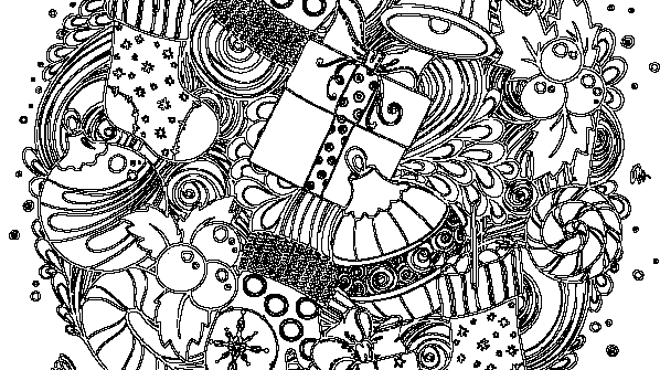 раскраска онлайн Новогодняя раскраска