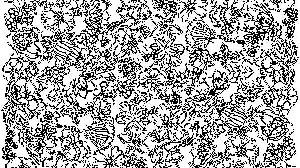 раскраска онлайн Цветочная поляна