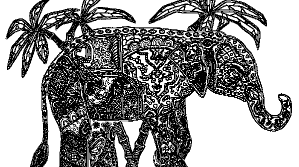 раскраска онлайн Слон