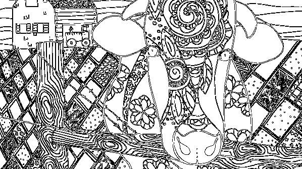 раскраска онлайн Сельский пейзаж